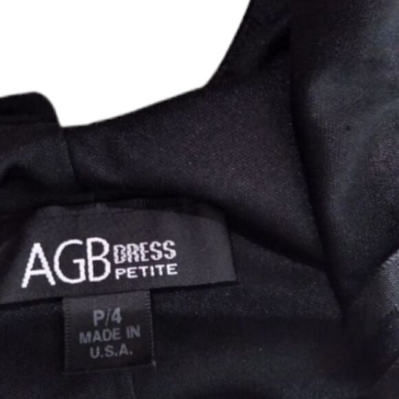 AGB black plunge stretch dress 4P - Picture 4 of 5